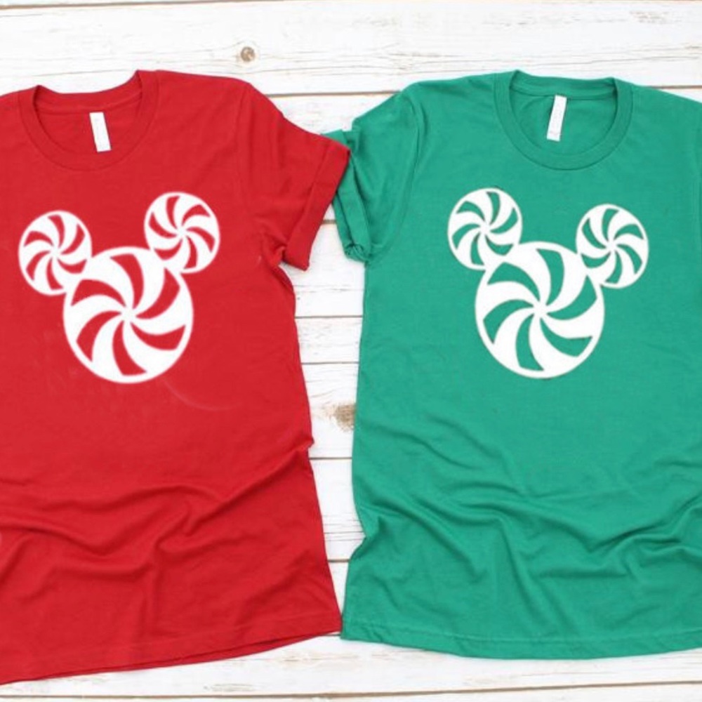 Mickey peppermint Christmas T-shirts